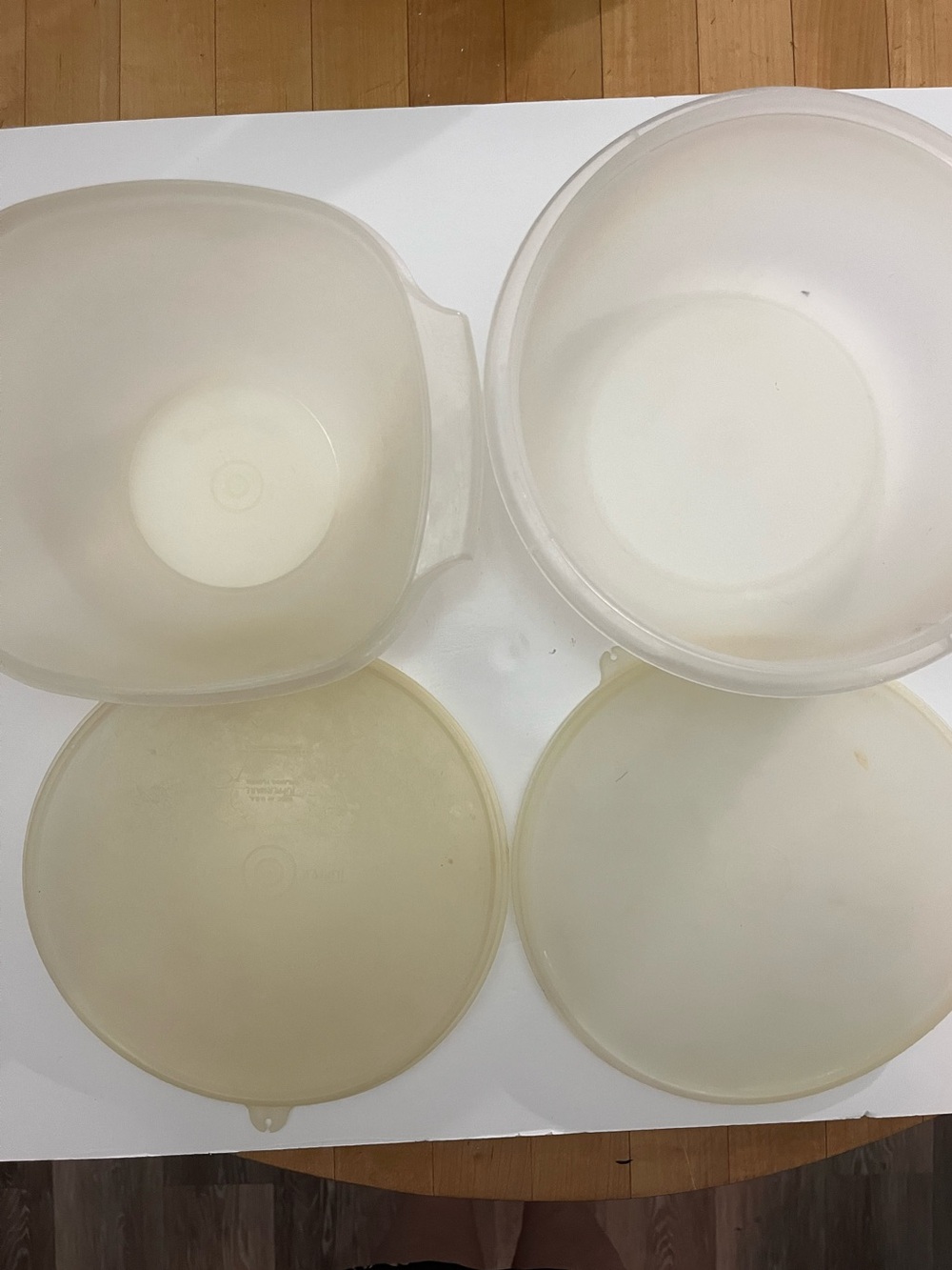 Vintage Tupperware bowls with mismatched lids